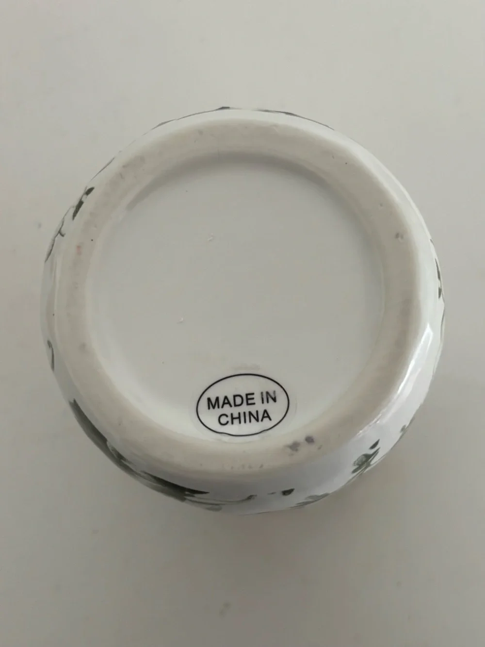 OPULENT COLLECTION Floral Ceramic Tumbler Vase Pencil Holder Green Leaf Design - Picture 8 of 10